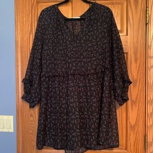 ZARA BLACK FLORAL DRESS